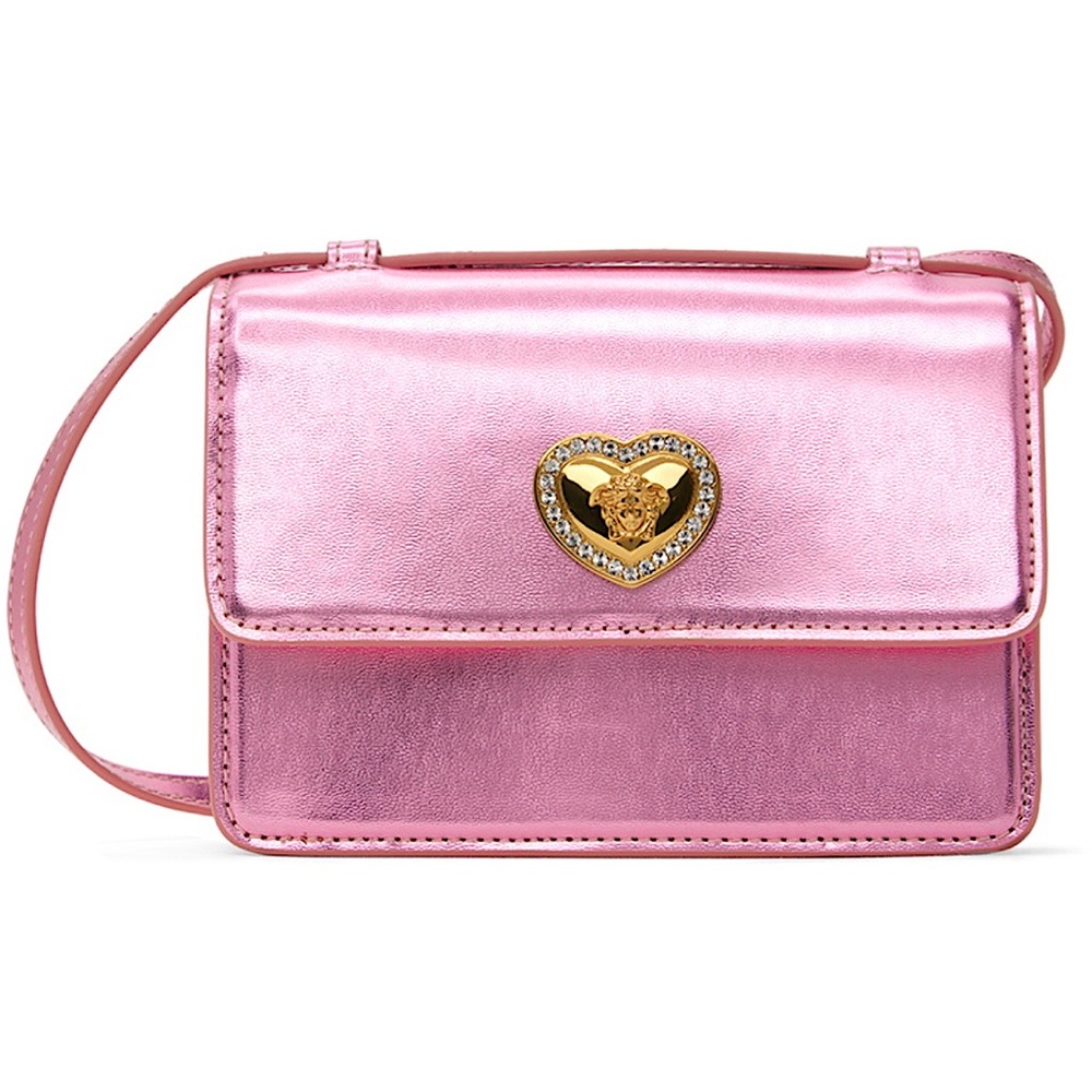 Versace Kids Medusa Head Metallic Shoulder Bag W/ Dust Bag